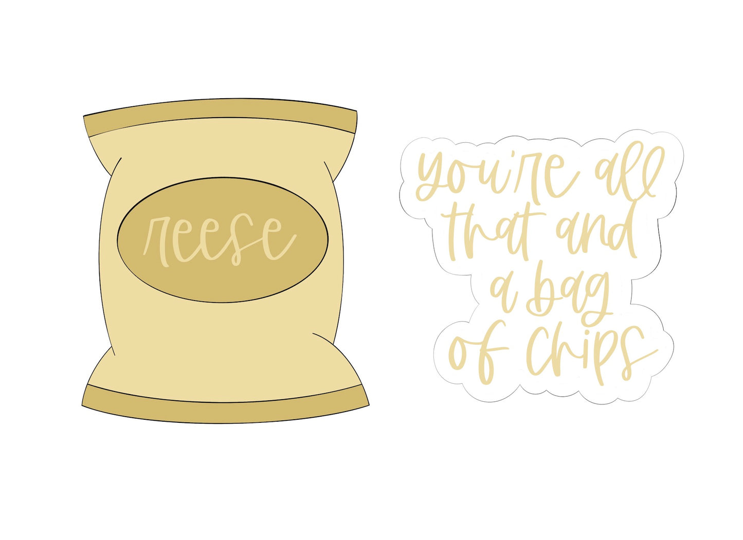You're All That And A Bag of Chips Valentine's Set Cookie Cutters