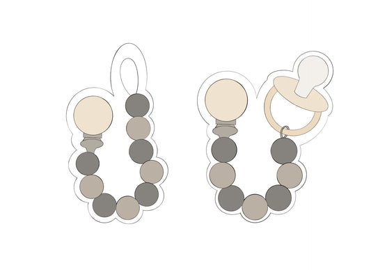 Pacifier Clip with or without Pacifier Cookie Cutters