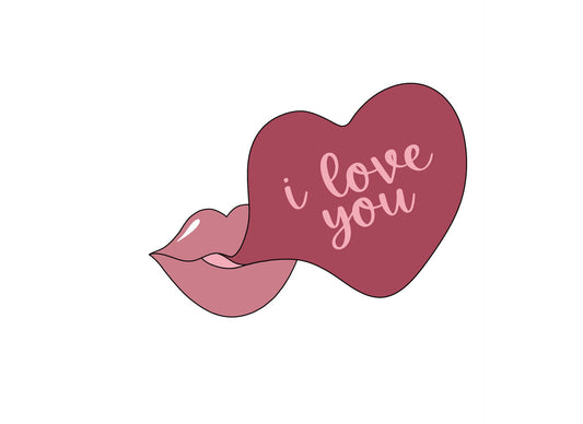 Lips With Heart Bubble Cookie Cutter