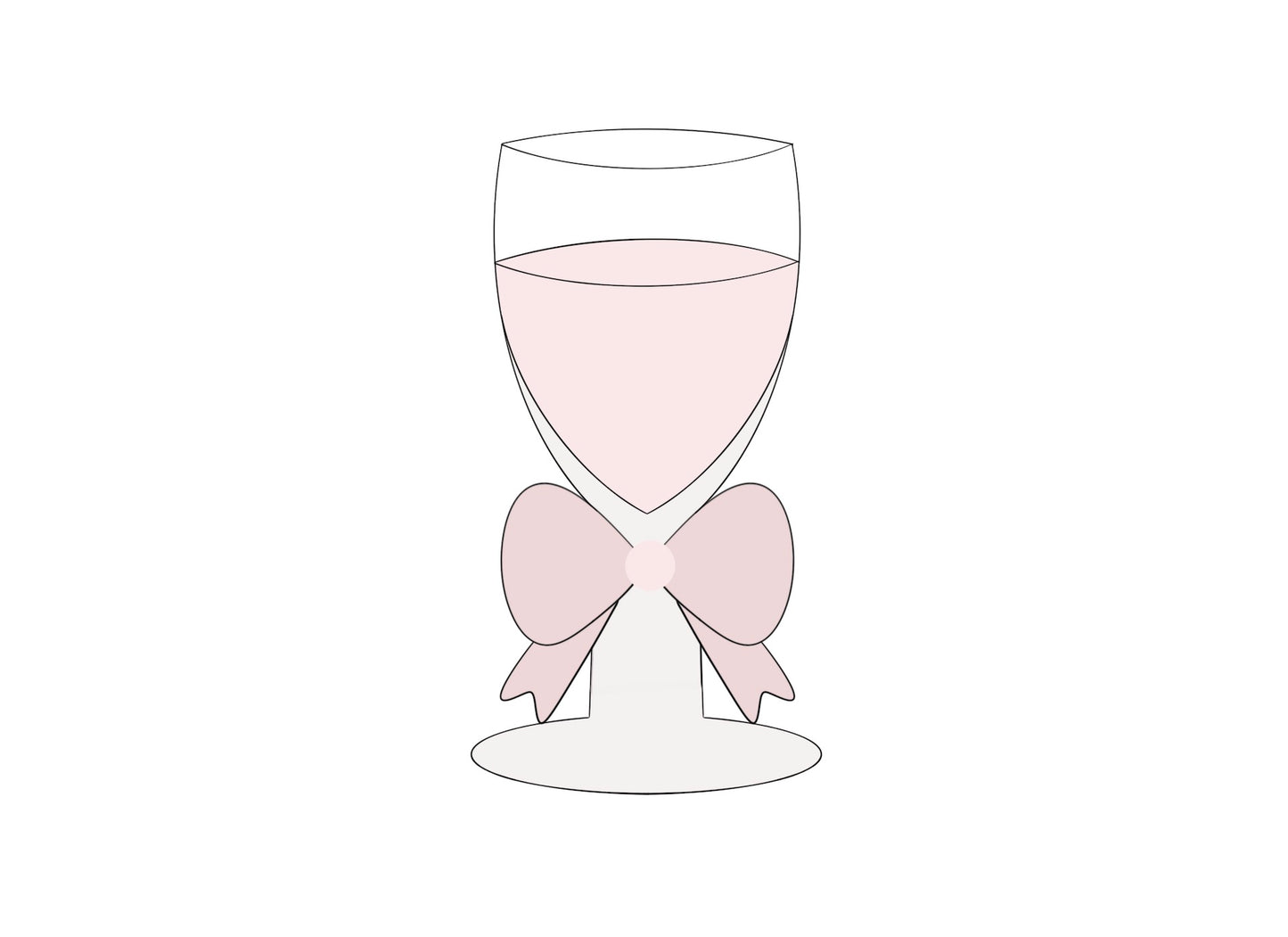 Champagne Flute with Bow Cookie Cutter