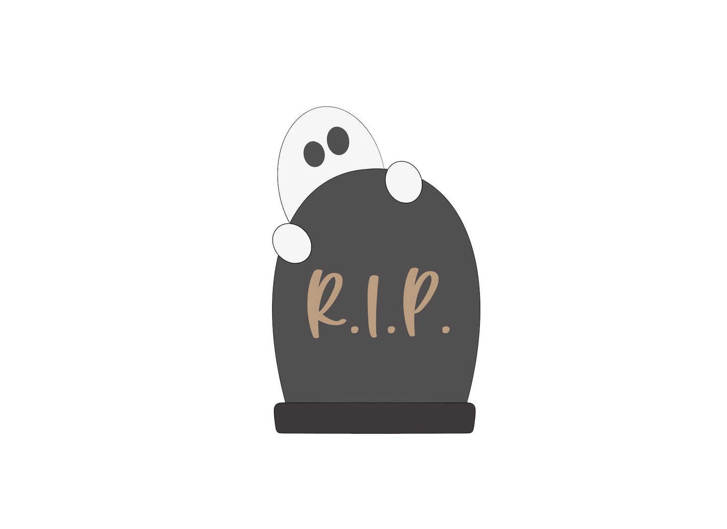 Gravestone with Ghost Cookie Cutter
