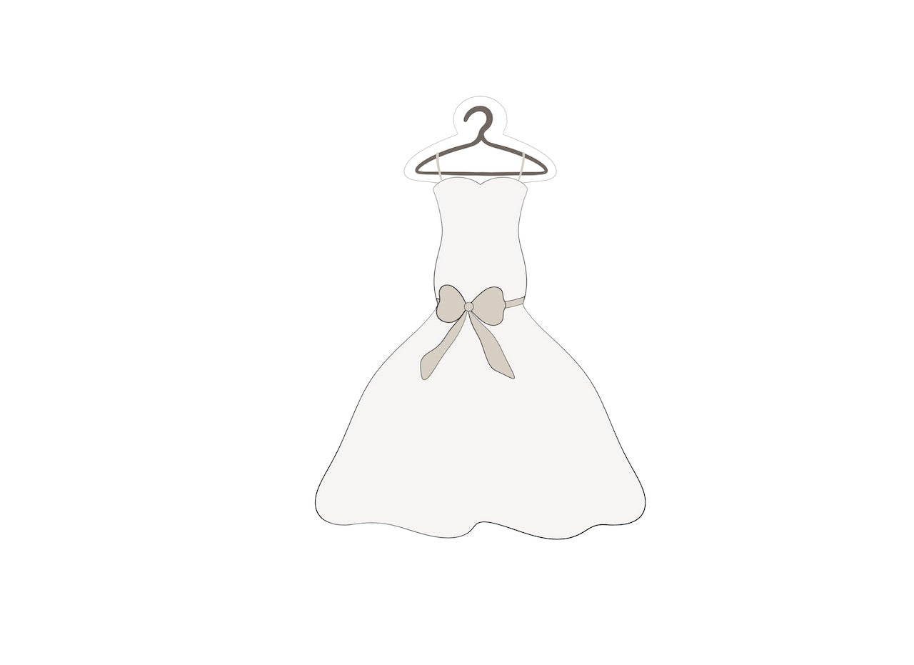Wedding Dress on Hanger Cookie Cutter