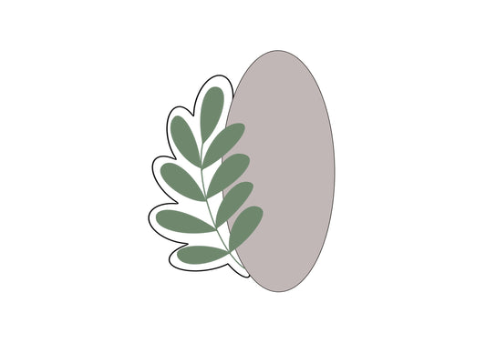 Oval with Leaf Cookie Cutter