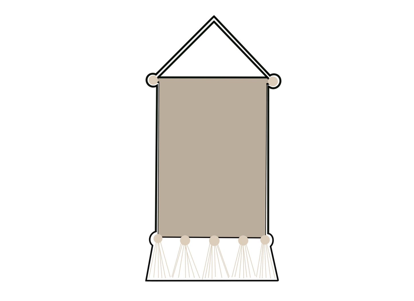 Hanging Banner with Tassels Cookie Cutter