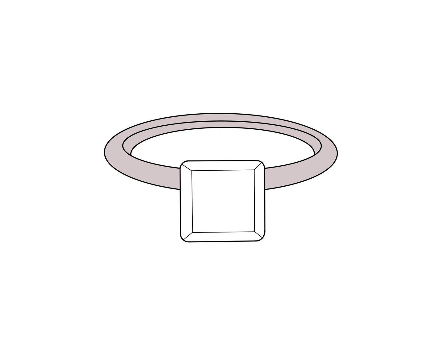 Forward Faced Wedding Ring Cookie Cutter