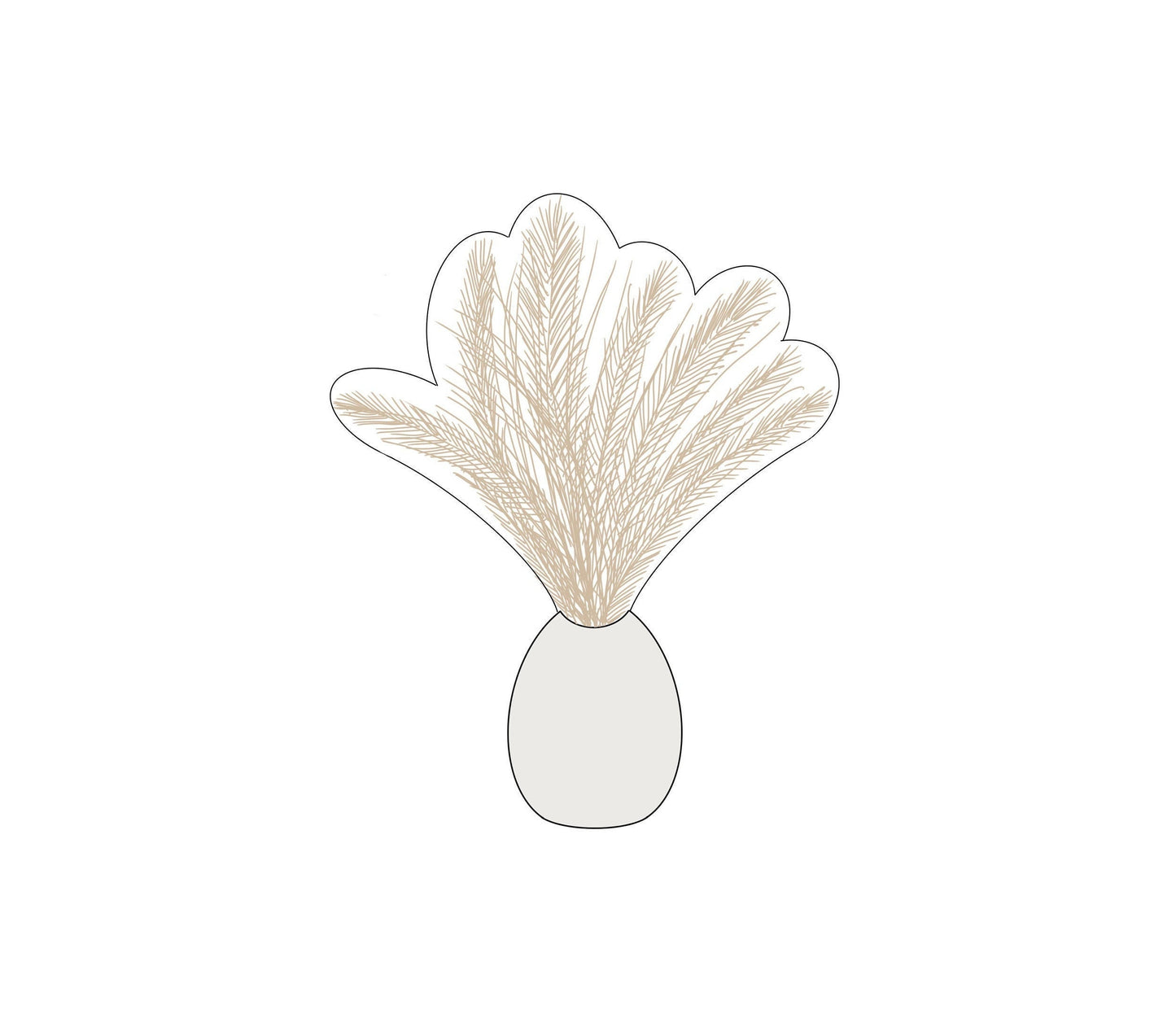 Pampas Grass in a Vase Cookie Cutter