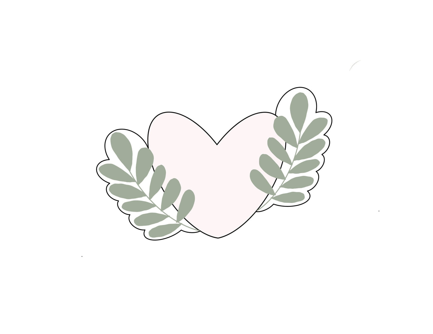 Heart with Double Sided Greenery Cookie Cutter