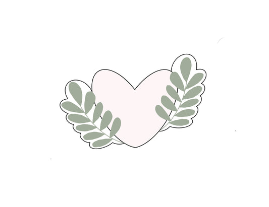 Heart with Double Sided Greenery Cookie Cutter