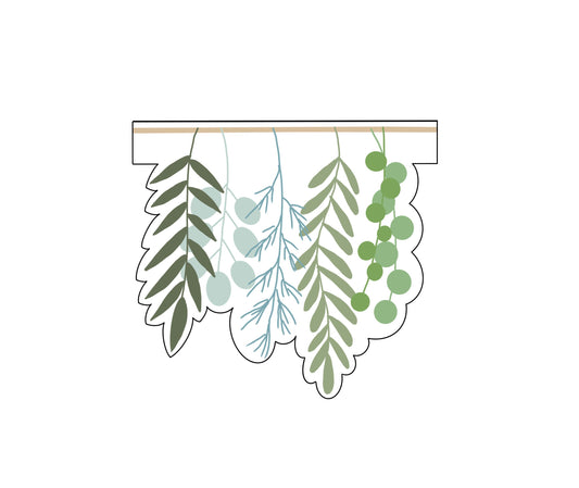 Hanging Leaf/Greenery Banner Cookie Cutter