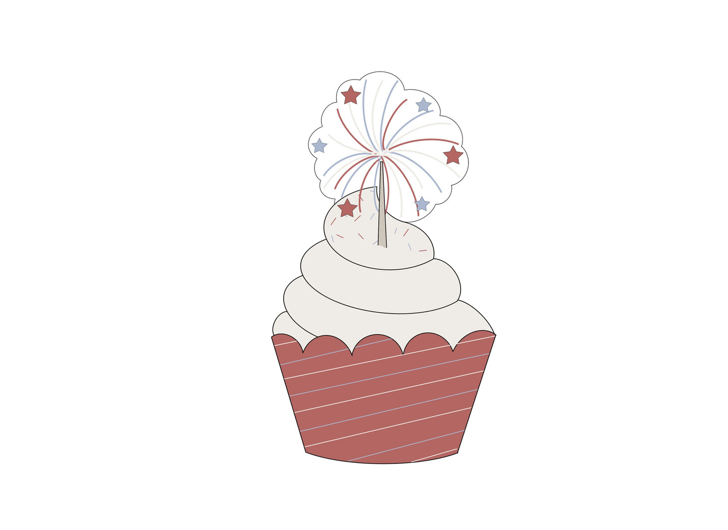 Cupcake with Sparkler Cookie Cutter