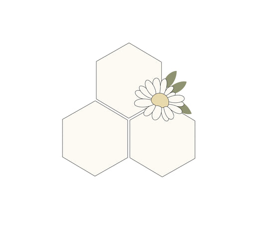 Hexagon Flower Plaque Cookie Cutter