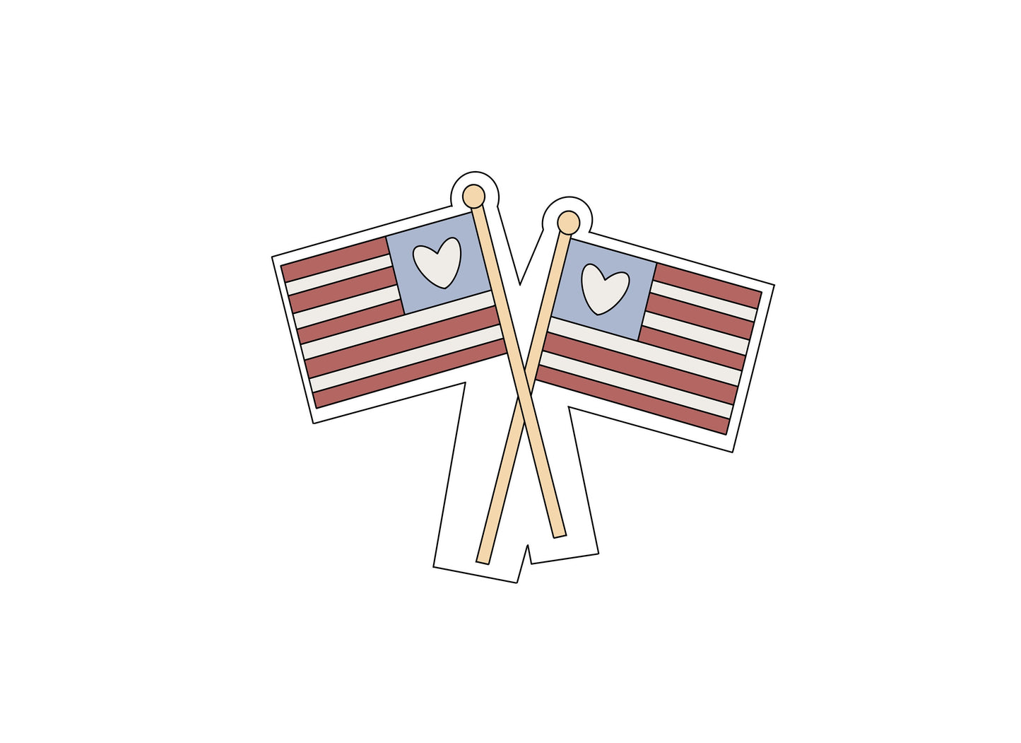 Double Flag Cookie Cutter