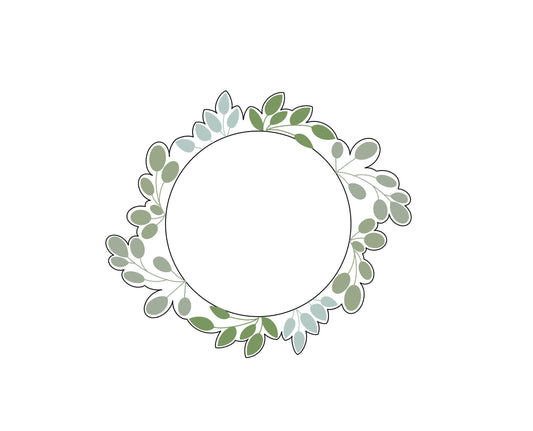 Leafy Circle Wreath 2 Cookie Cutter