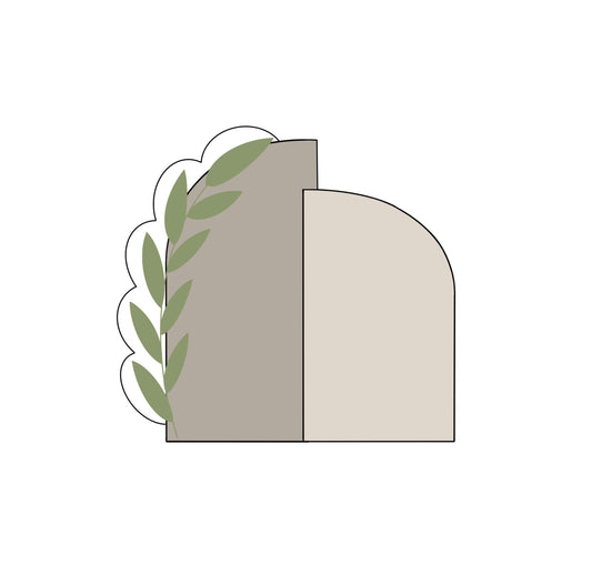 Half Arches Plaque with Greenery/Balloons Cookie Cutter