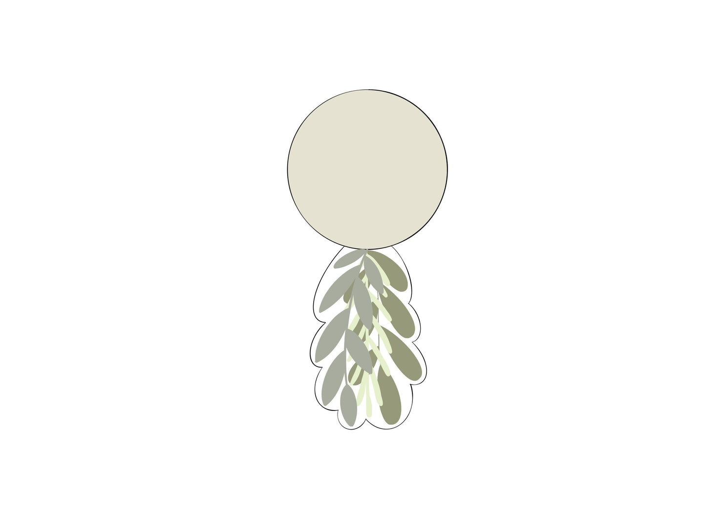 Balloon with Hanging Greenery Cookie Cutter