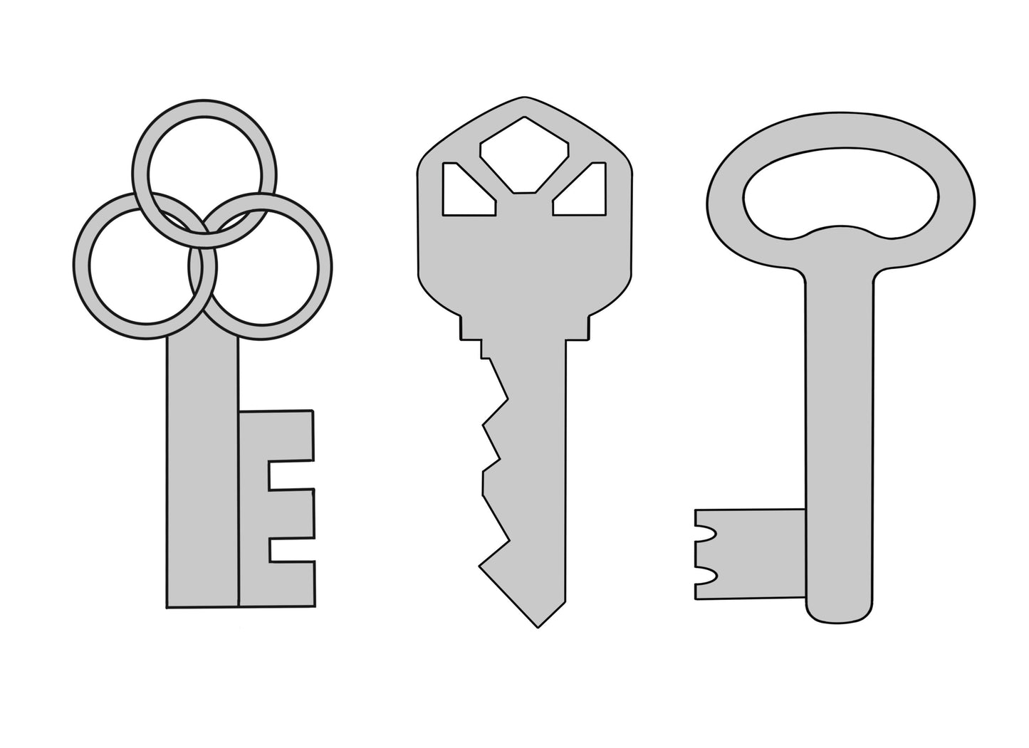 Keys 1, 2, or 3 Cookie Cutters
