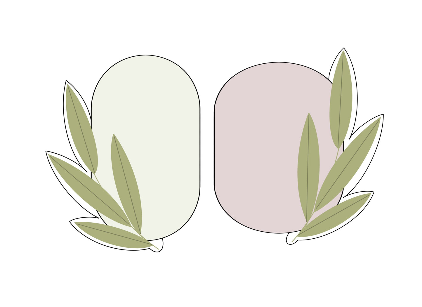 Mod Oval or Mod Oval Wide with Leaf Cookie Cutters