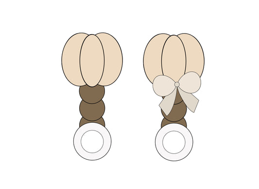 Pumpkin Baby Rattle with or without Bow Cookie Cutters