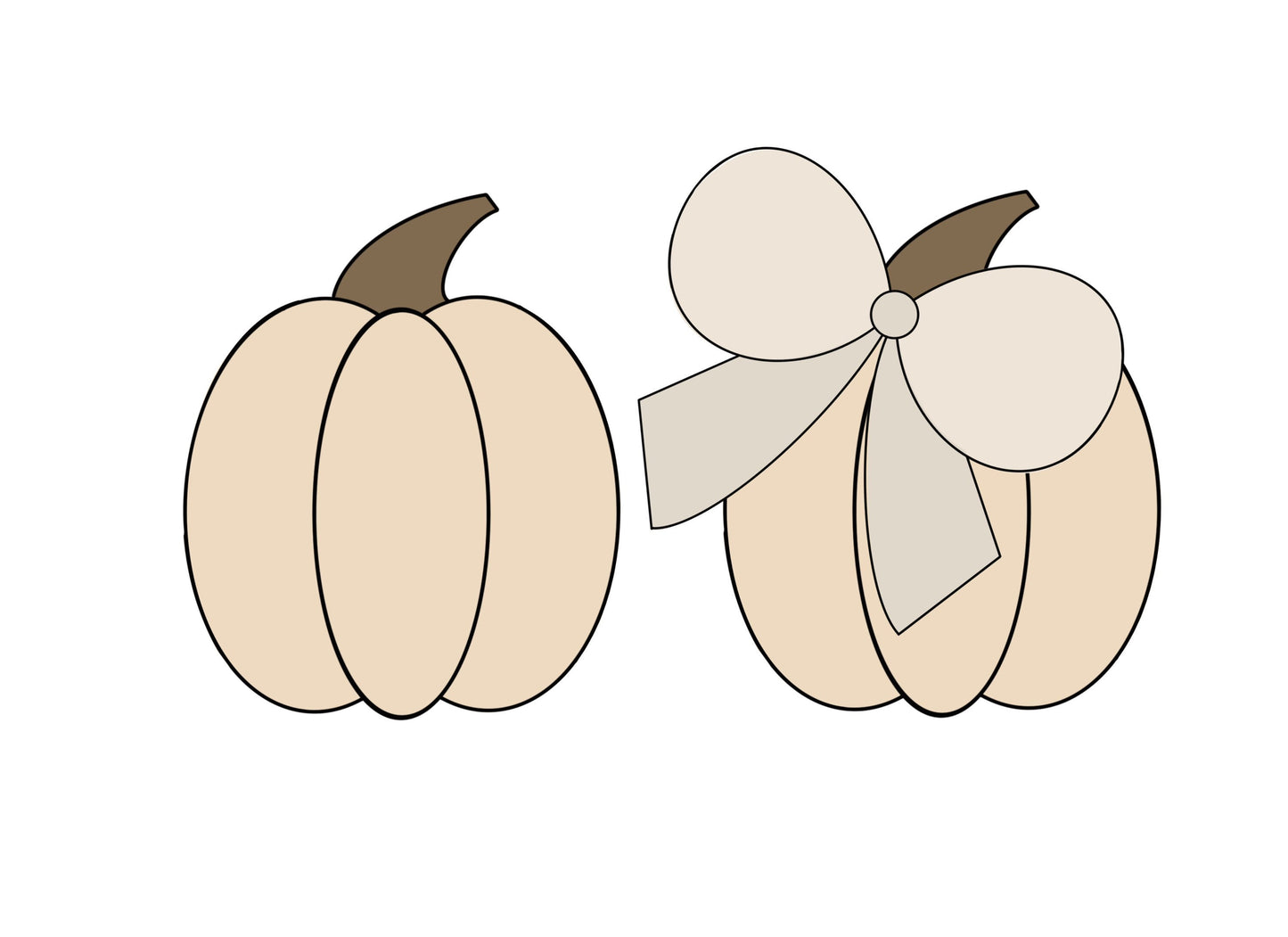 Pumpkin with or without Bow Cookie Cutters