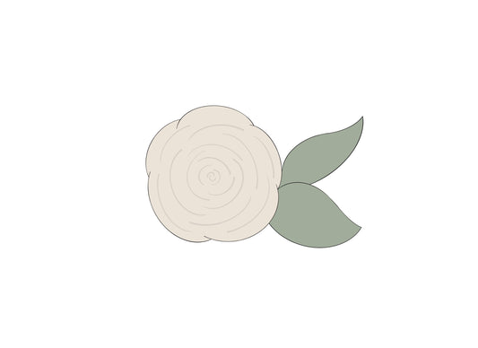 Flower with Two Leaves Cookie Cutter