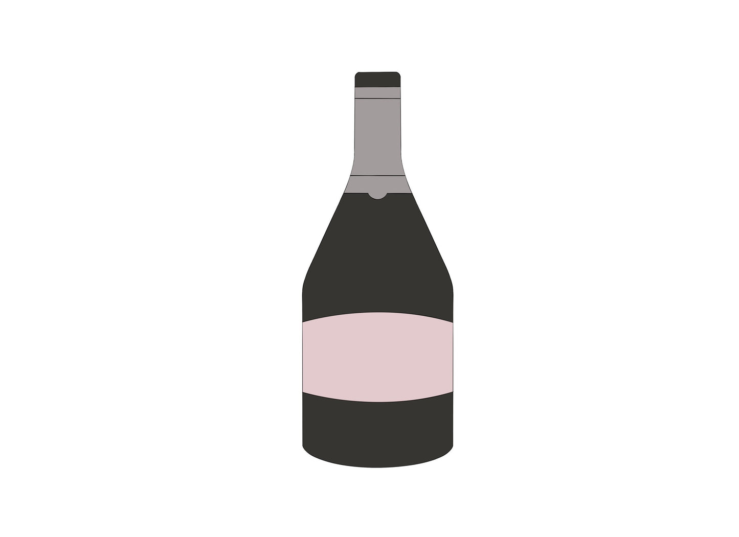 Champagne Bottle with or without Bow Cookie Cutters
