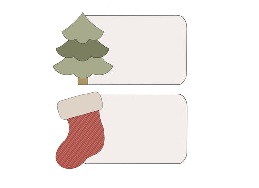 Plaque with Tree or Stocking Cookie Cutters