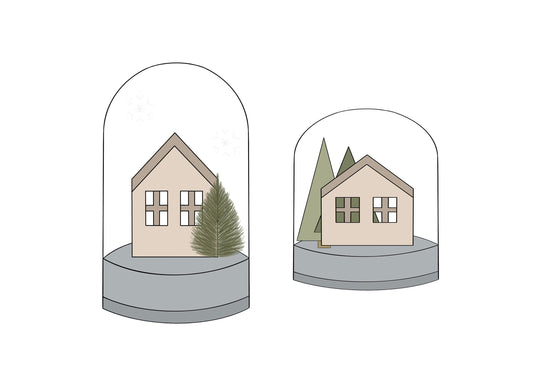 Mod Snow Globes 1 or 2 Cookie Cutters