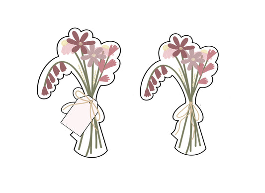 Flower Bouquet with or without Tag Cookie Cutters