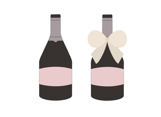 Champagne Bottle with or without Bow Cookie Cutters