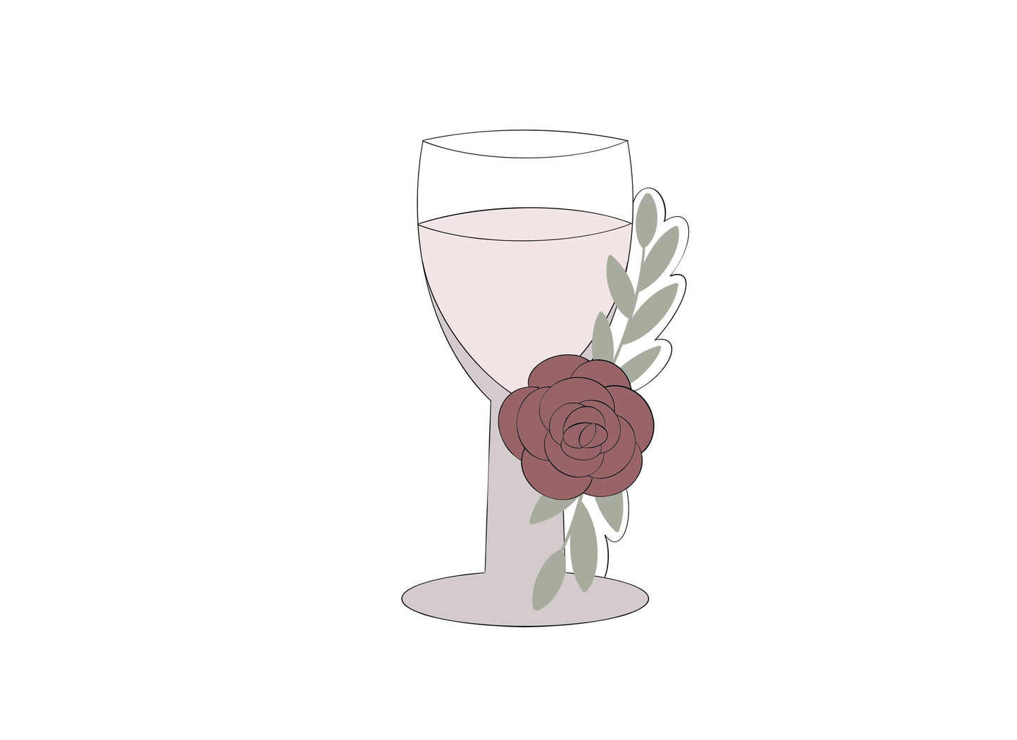 Champagne Glass with or without Flowers Cookie Cutters