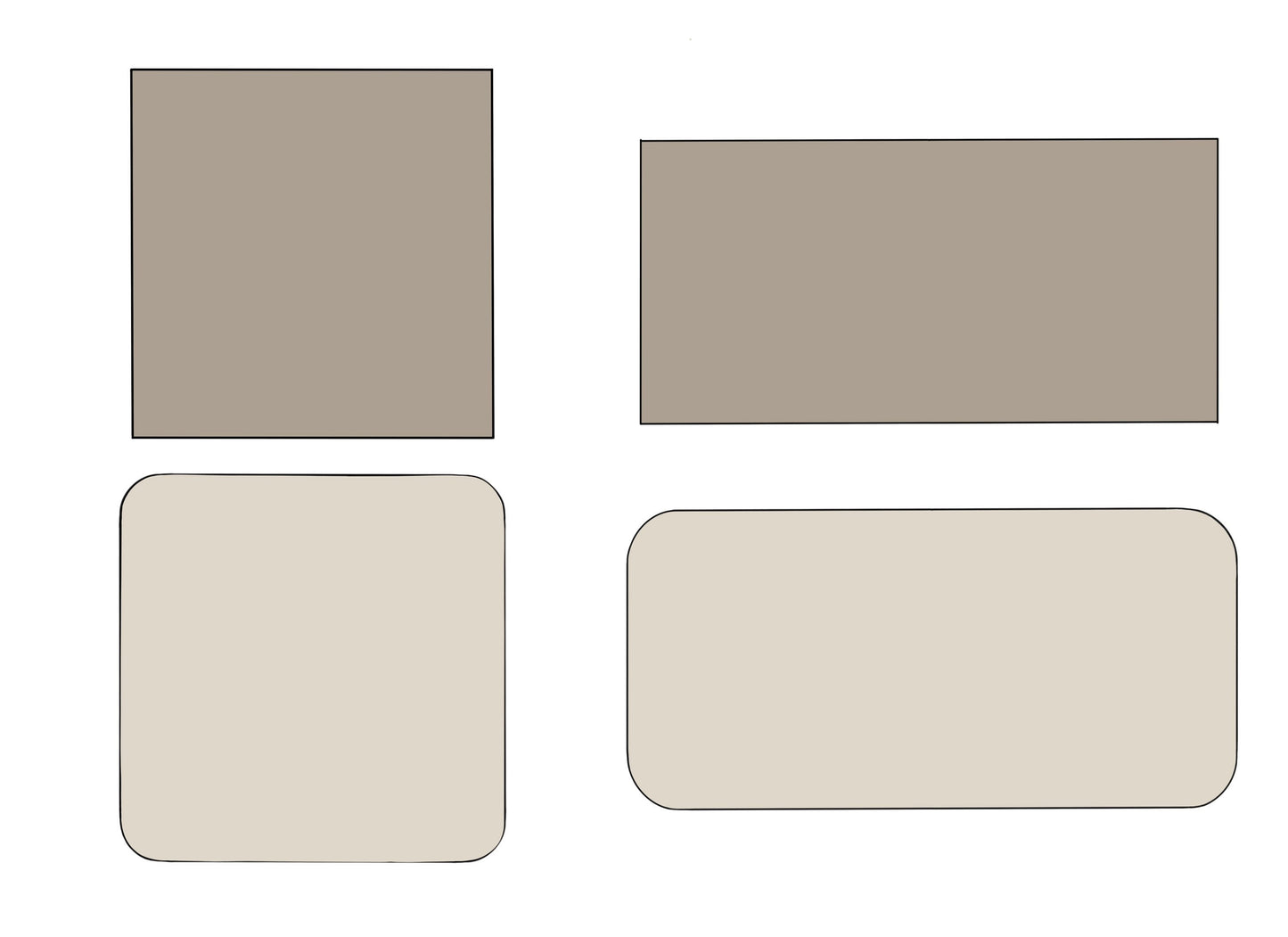 Square/Rounded Square, Rectangle/Rounded Rectangle Cookie Cutters