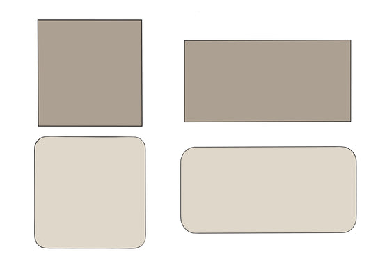 Square/Rounded Square, Rectangle/Rounded Rectangle Cookie Cutters