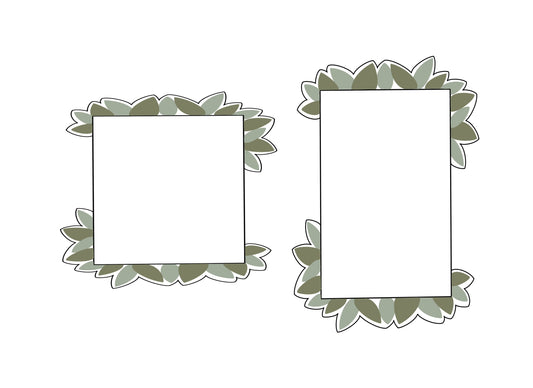 Square Leaf Plaque or Rectangle Leaf Plaque Cookie Cutters