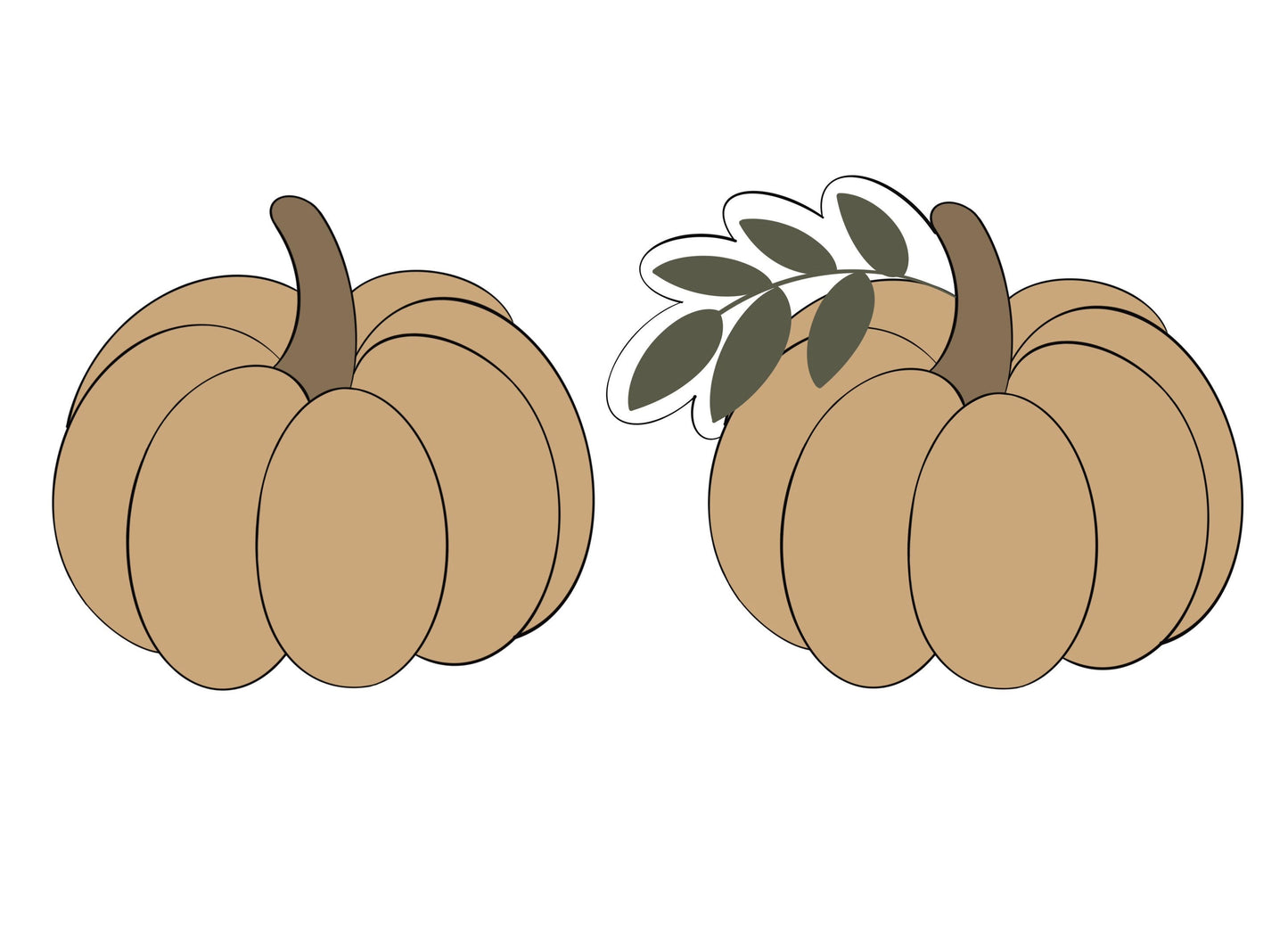 Pumpkin 2 with or without Greenery Cookie Cutters