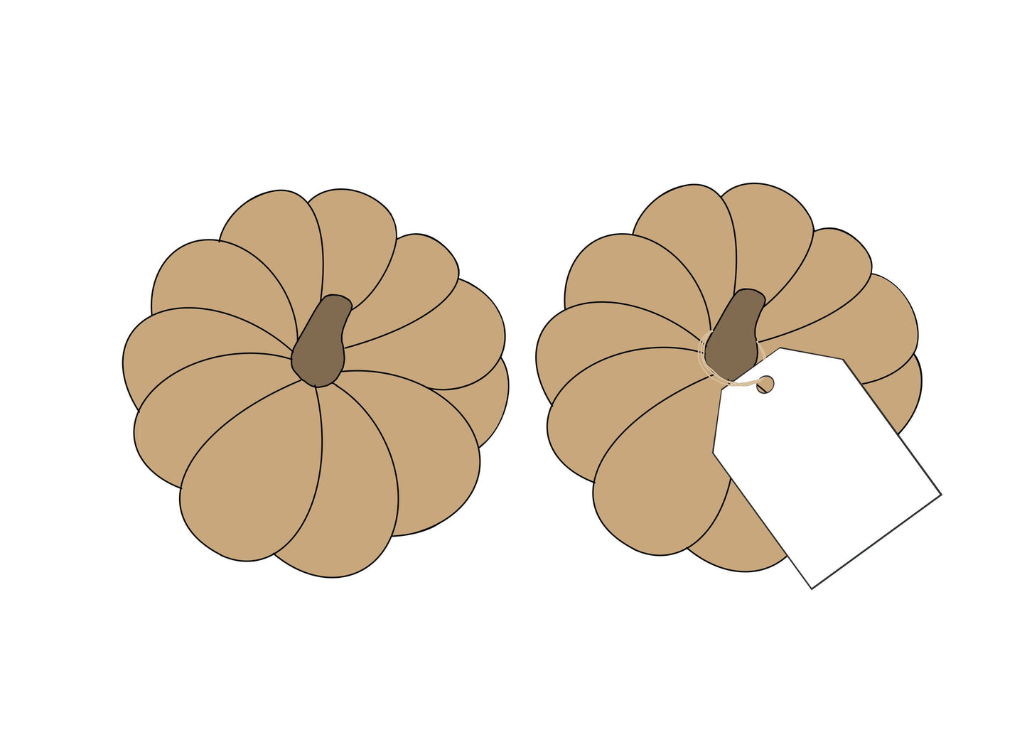 Top View Pumpkin with or without Tag Cookie Cutters