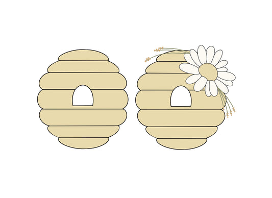 Beehive with or without Flowers Cookie Cutters