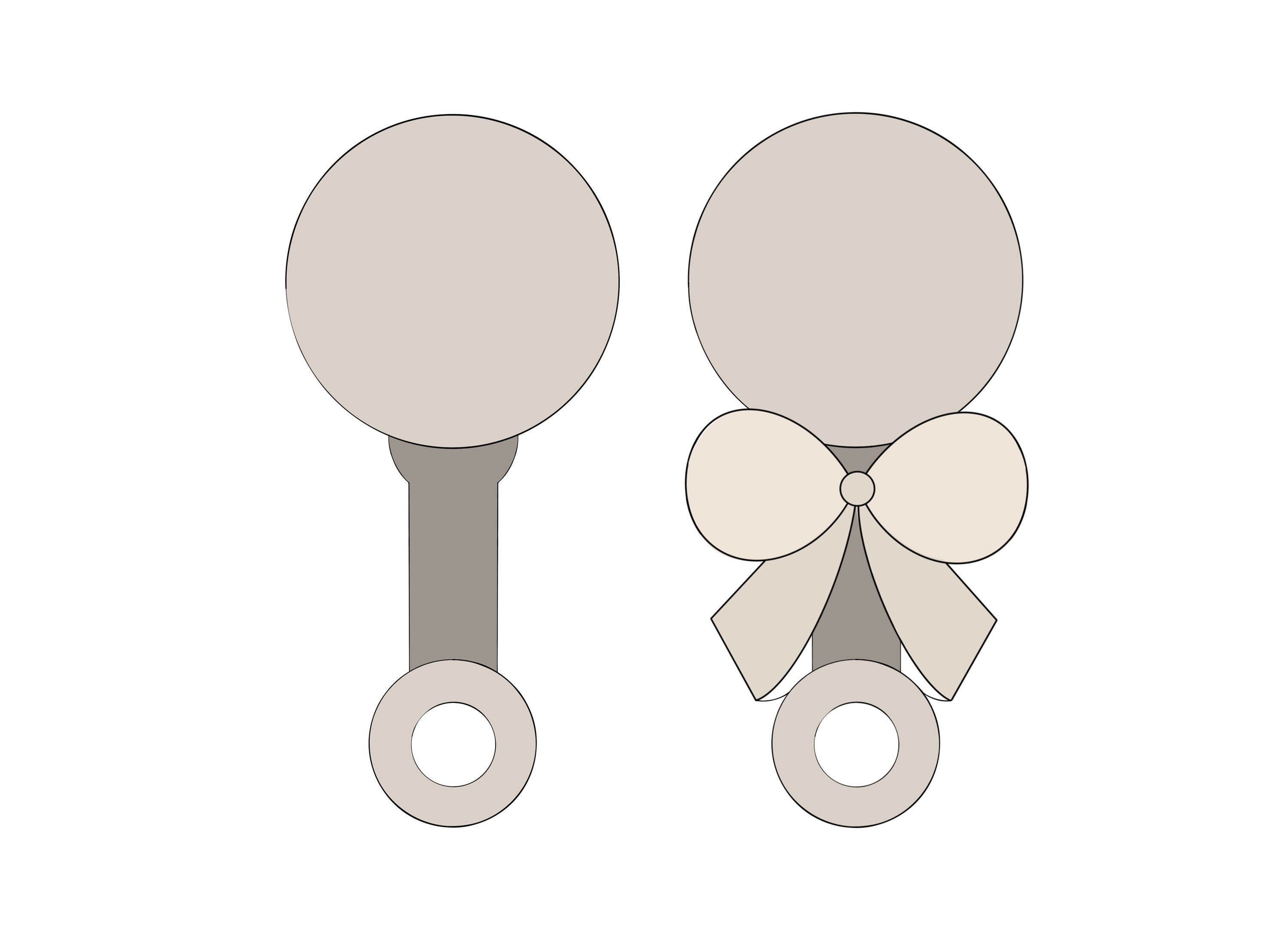 Baby Rattle with or without Bow Cookie Cutters – Maisonscustomcutters