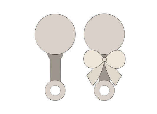 Baby Rattle with or without Bow Cookie Cutters