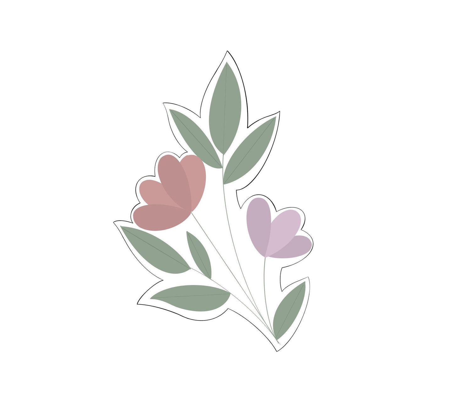 Flowers and Leaves Cookie Cutter