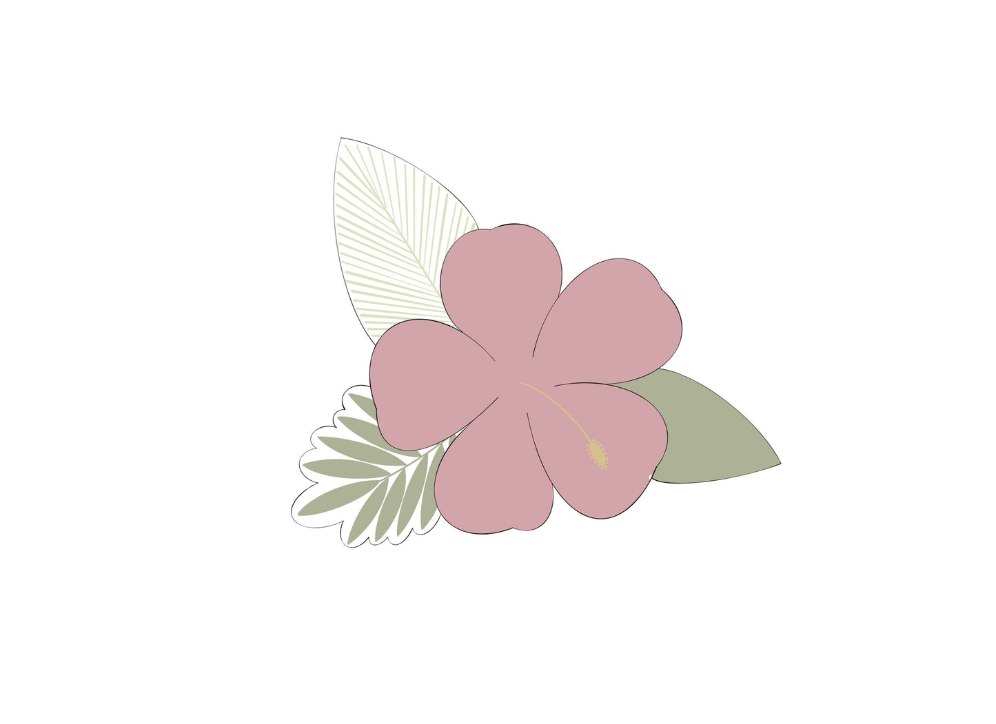 Tropical Flower Plaque Cookie Cutter