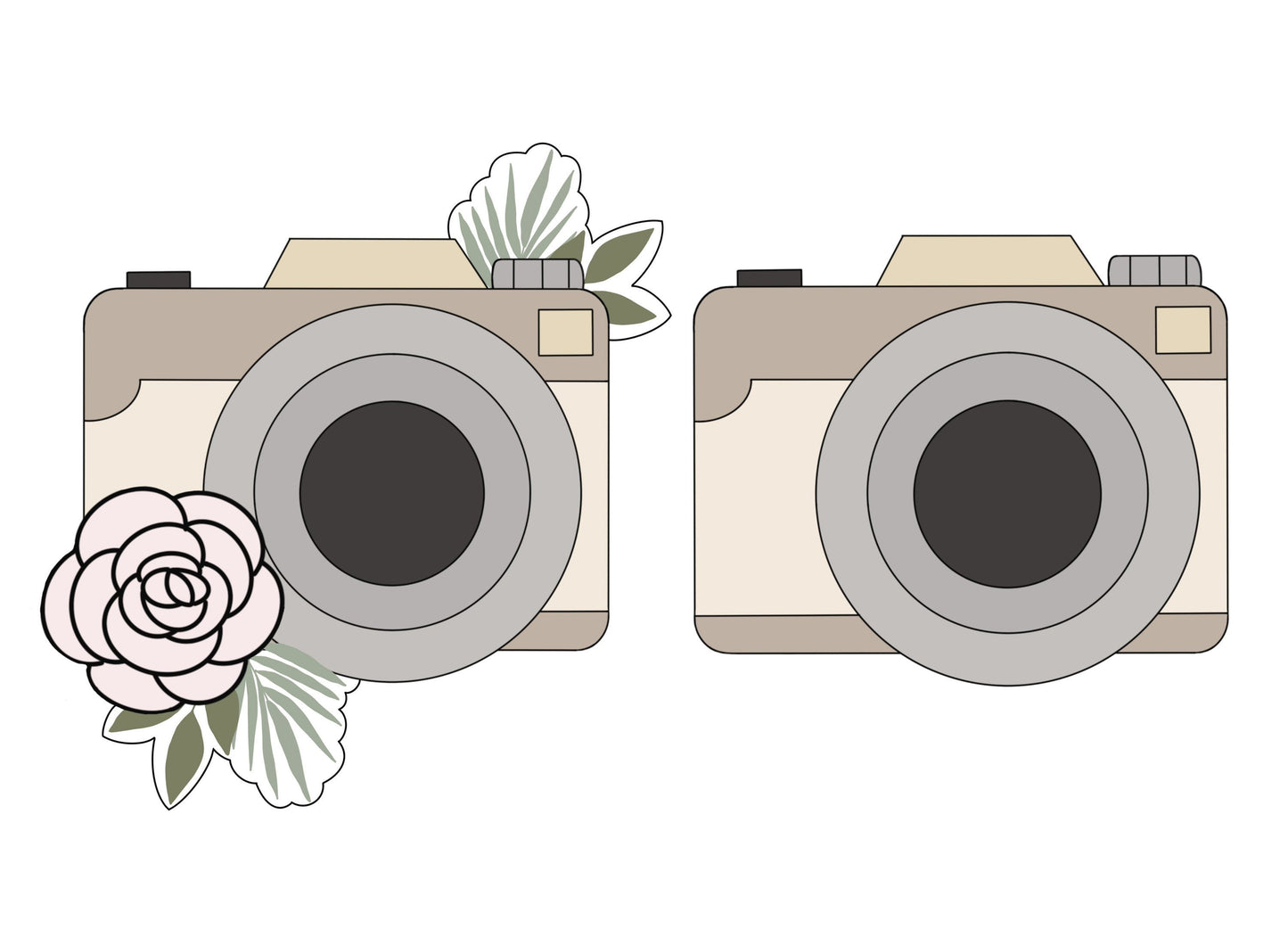 Camera with or without Flowers Cookie Cutters