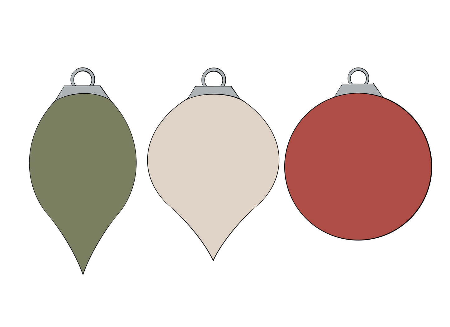 Ornaments 1, 2, or 3 Cookie Cutters