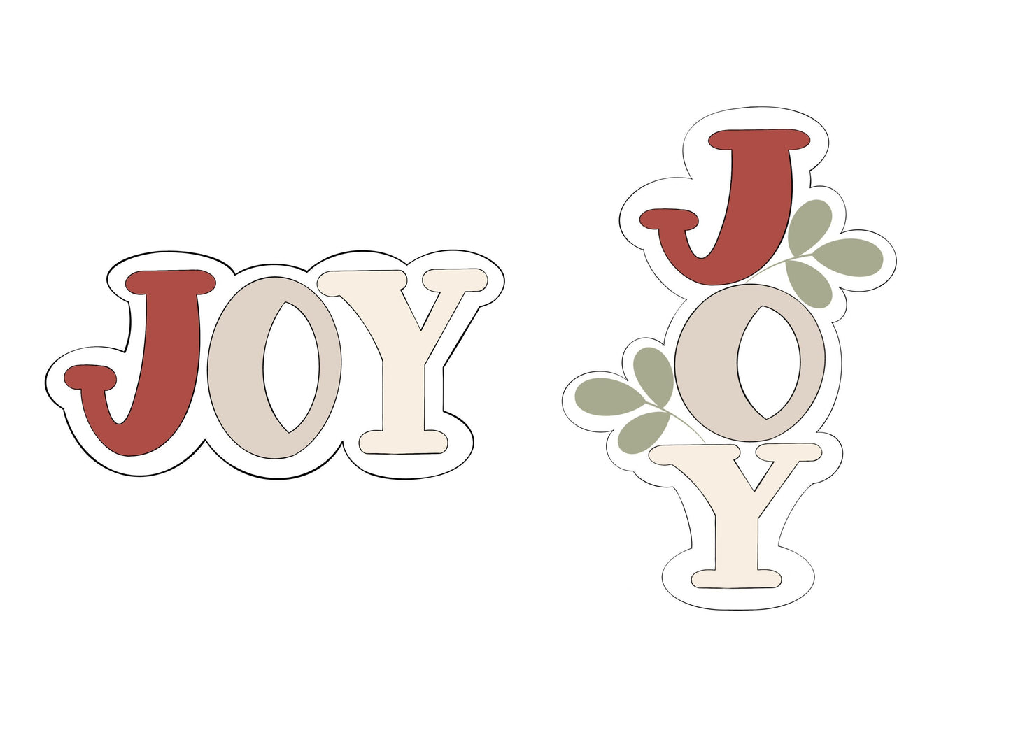 Joy or Joy with Greenery Cookie Cutters