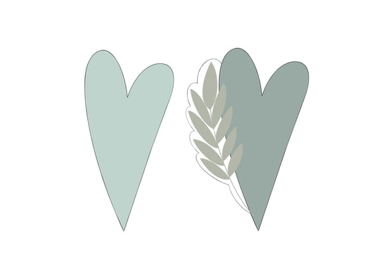 Skinny Heart with or without Greenery Cookie Cutters