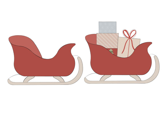 Santas Sleigh with or without Presents Cookie Cutters