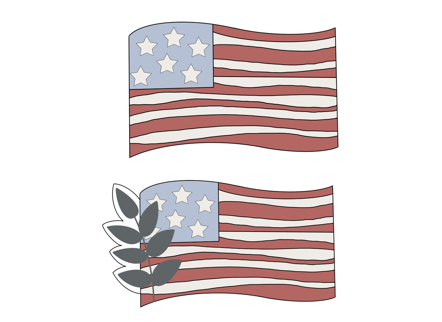 Flag with or without Greenery Cookie Cutters