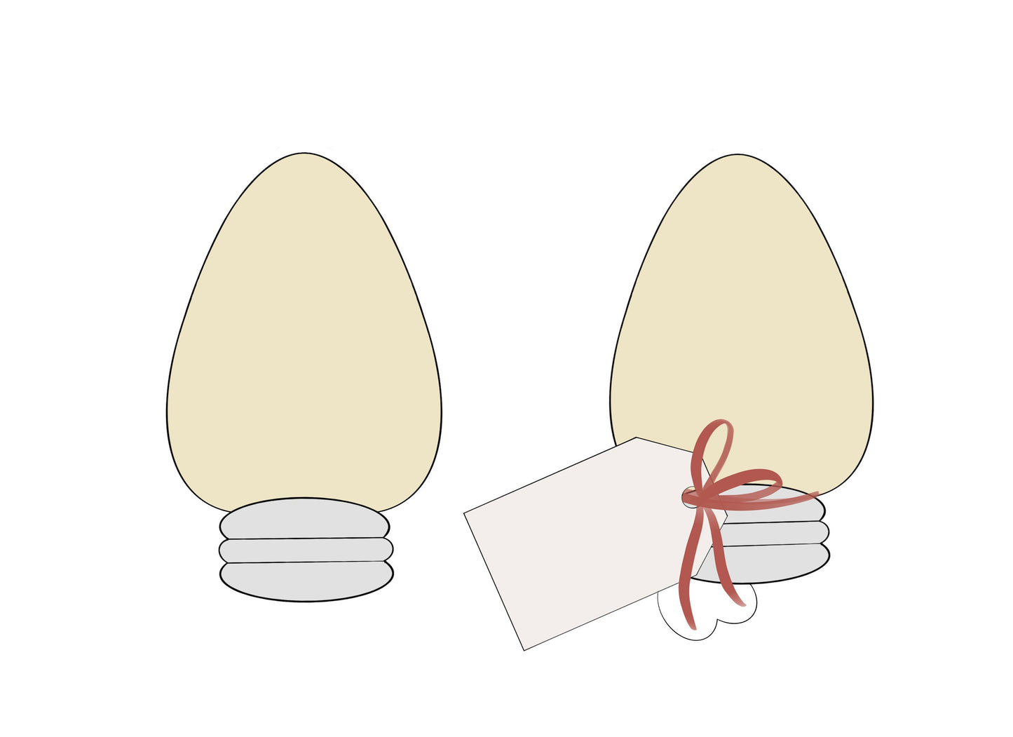 Christmas Bulb with or without Tag Cookie Cutters