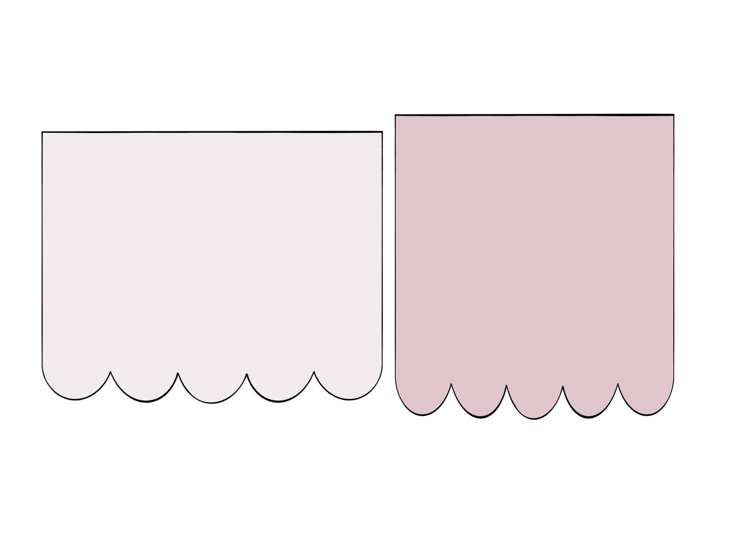 Single Edge Scalloped Squares 1 or 2 Cookie Cutters