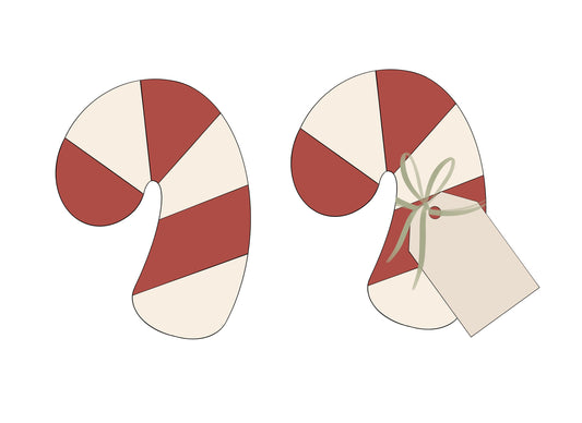 Chubby Candy Cane with or without Tag Cookie Cutters