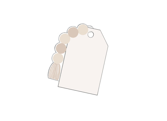 Tag with Wooden Beads Cookie Cutter